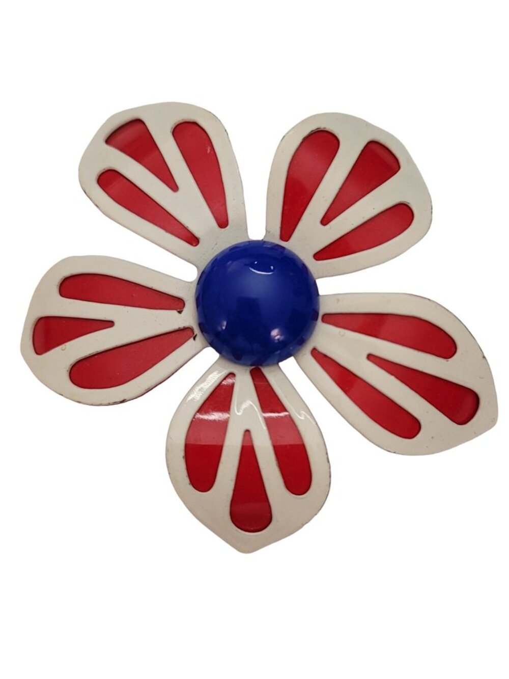 Red White Blue Patriotic Flower Brooch Pin E259